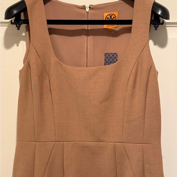 Tory Burch NWT Size 10 Classic Tan Sleeveless Square Neckline Wool Dress (0569) - Picture 14 of 16